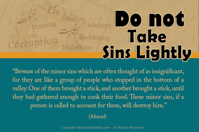 Avoidance Of Taking Sins Lightly In Islam