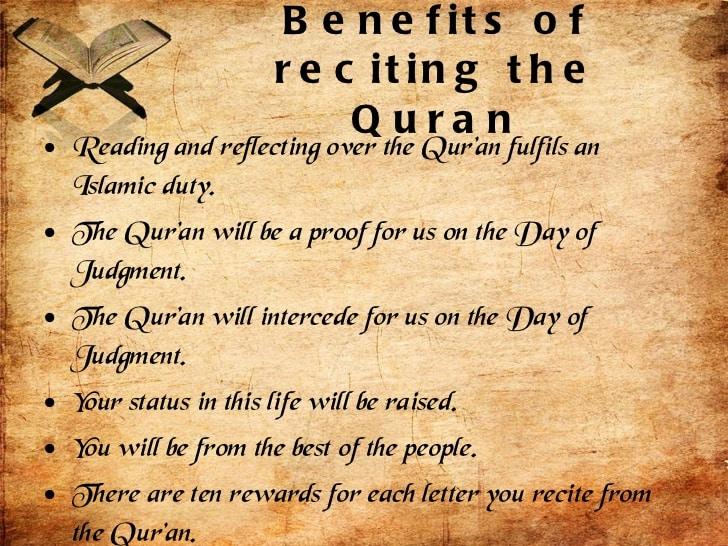 Rewards, Benefits and Virtues of Reciting the Quran